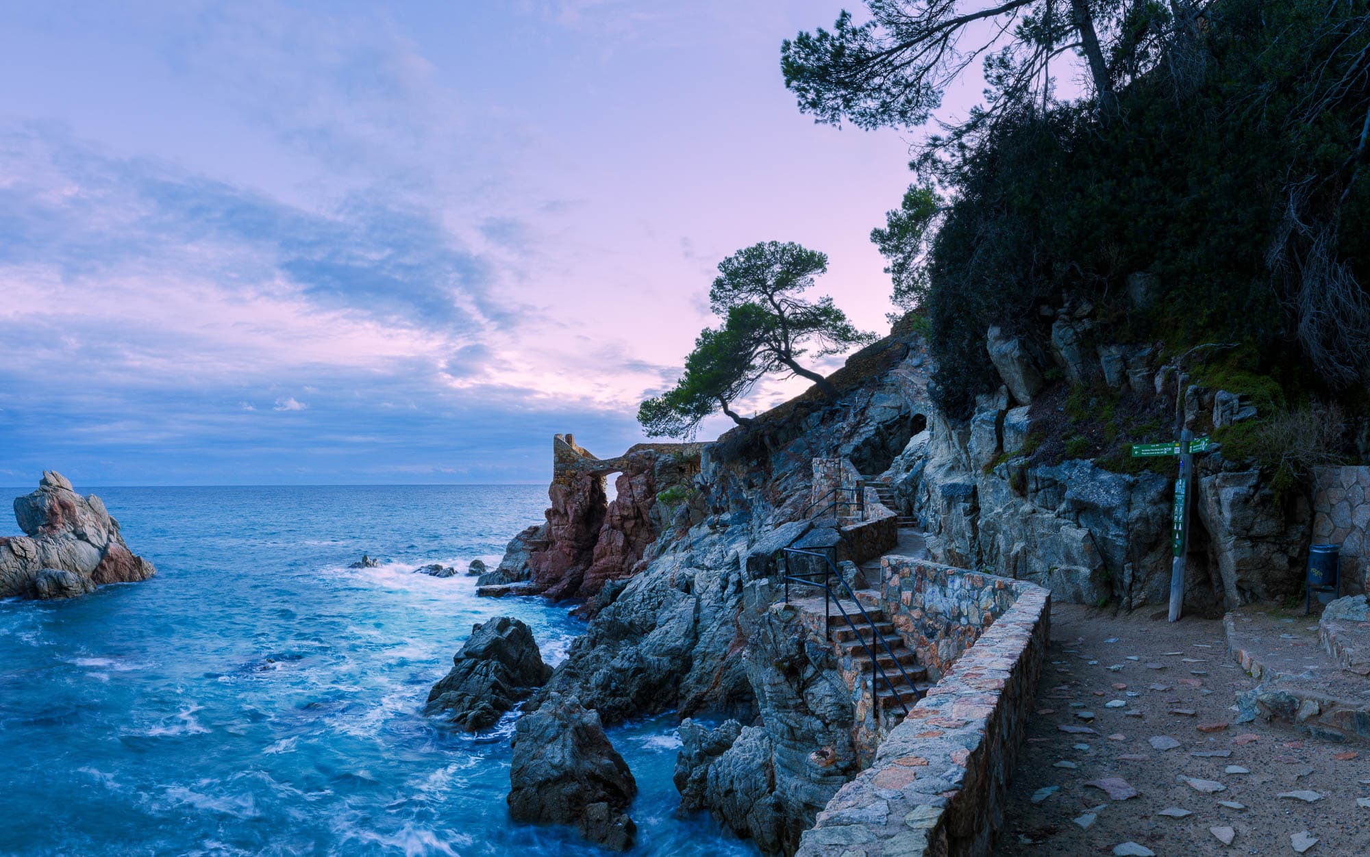 Aeonian Fine Art: Evening Falls Lloret. A serene study of twilight colors over the Mediterranean. Available as a 100% Cotton Canvas on 1.5-inch (3.8 cm) Latvian Pine or as a Limited Edition Hahnemühle Fine Art Print.