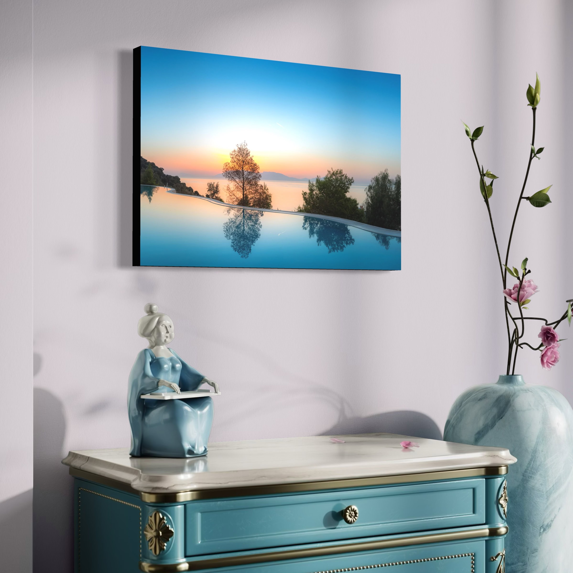 Pool Terrace Dawn Kos Greece Gallery Canvas Print | Aeonian Art - Image 3