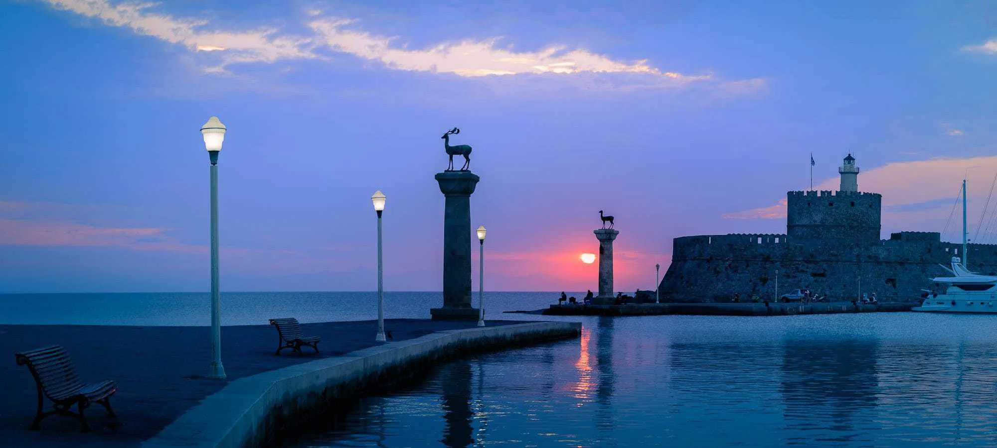 Location-in-photography-dawn-mandraki-harbour-rhodes
