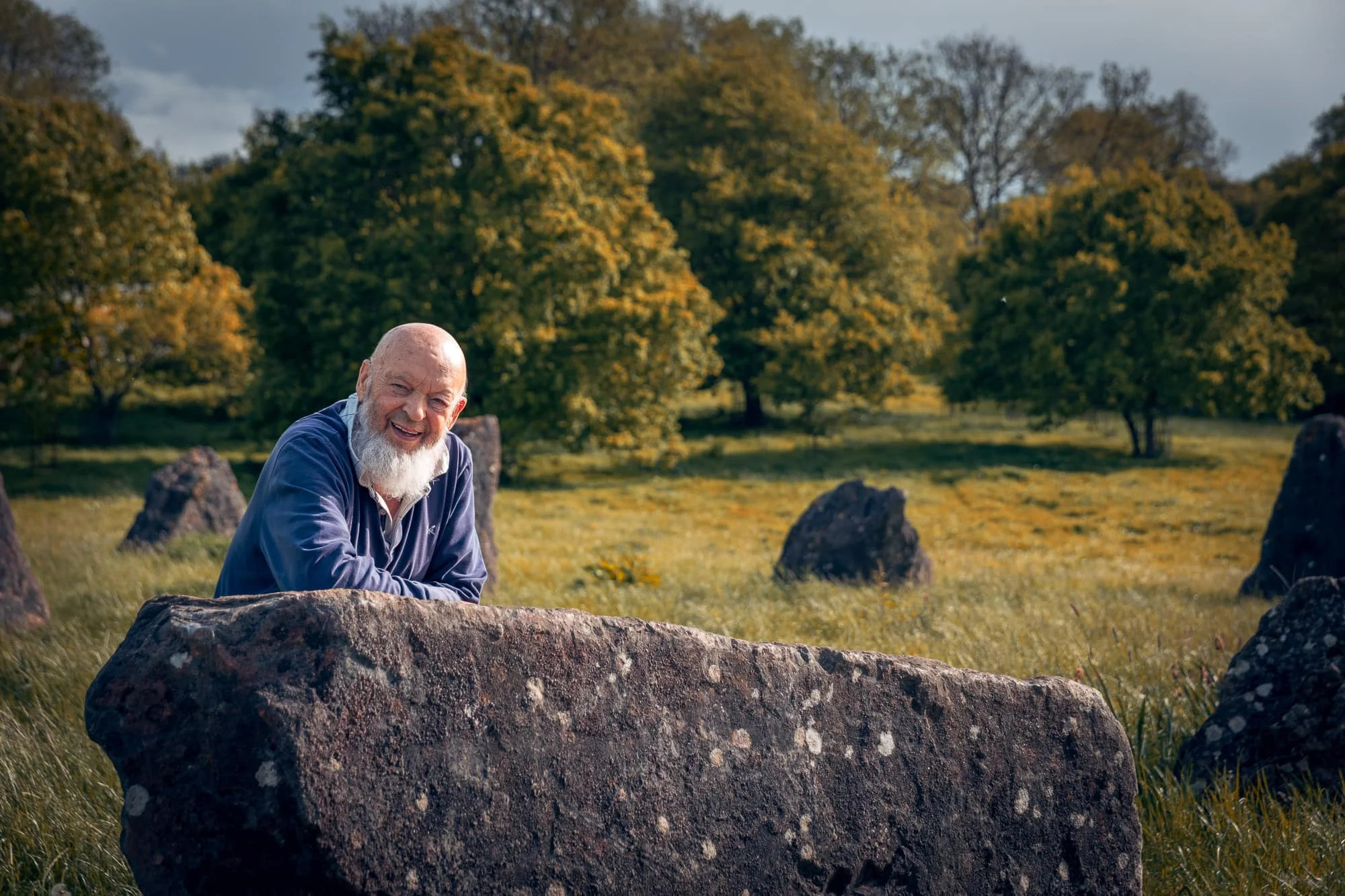 Michael Eavis Portrait With Stone Circle