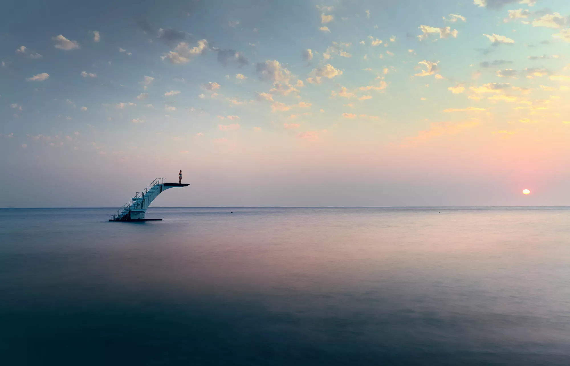 Diving Tower at first morning light at Eli Beach, Kos. Available as a premium gallery-wrapped cotton canvas on 1.5-inch Latvian pine or a signed limited edition print.